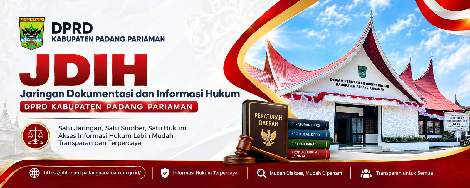 Banner JDIH DPRD Kabupaten Padang Pariaman: Jaringan Dokumentasi dan Informasi Hukum